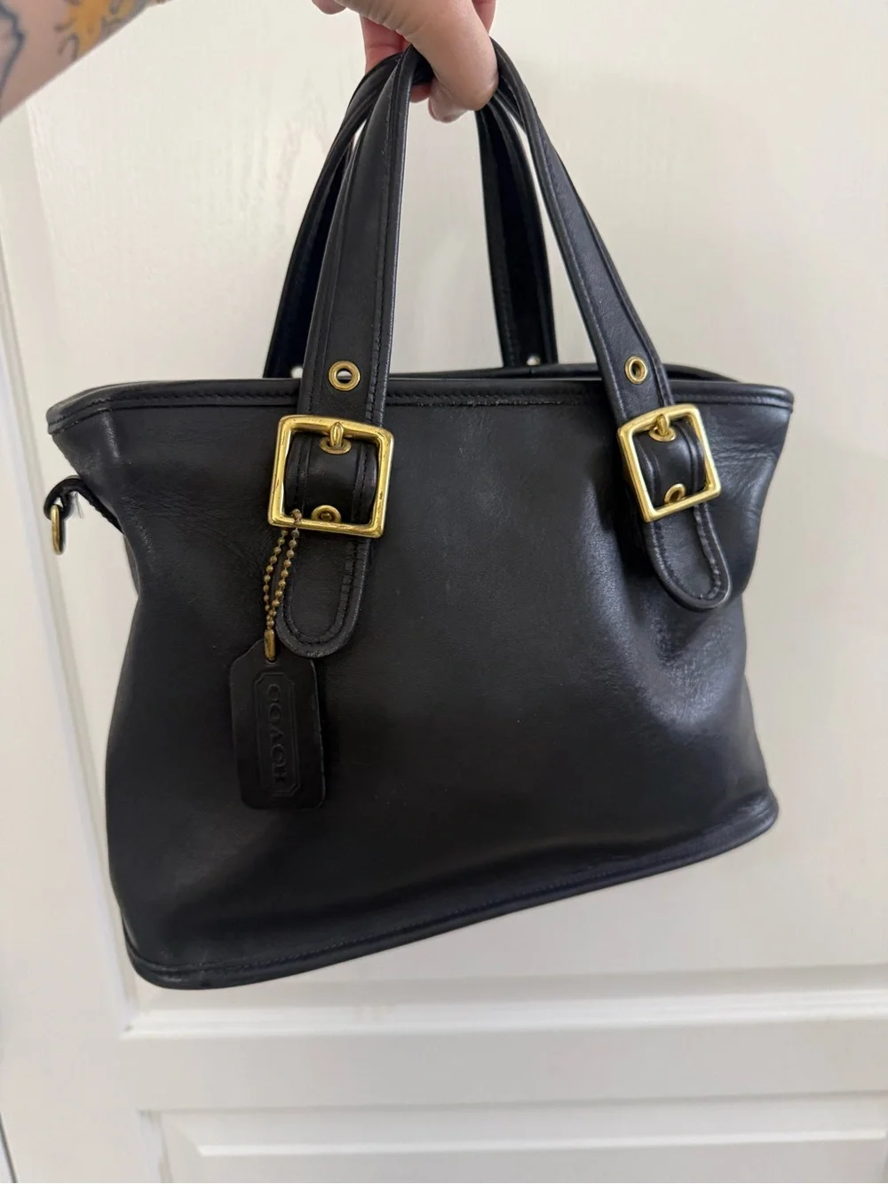 COACH Vintage Legacy Satchel Shoulder Crossbody Bag 9063  Black Glovetanned